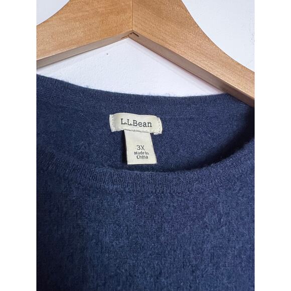 LL Bean Navy 100% Cashmere Sweater Size 3X Some piling shown in pictures - Picture 4 of 5